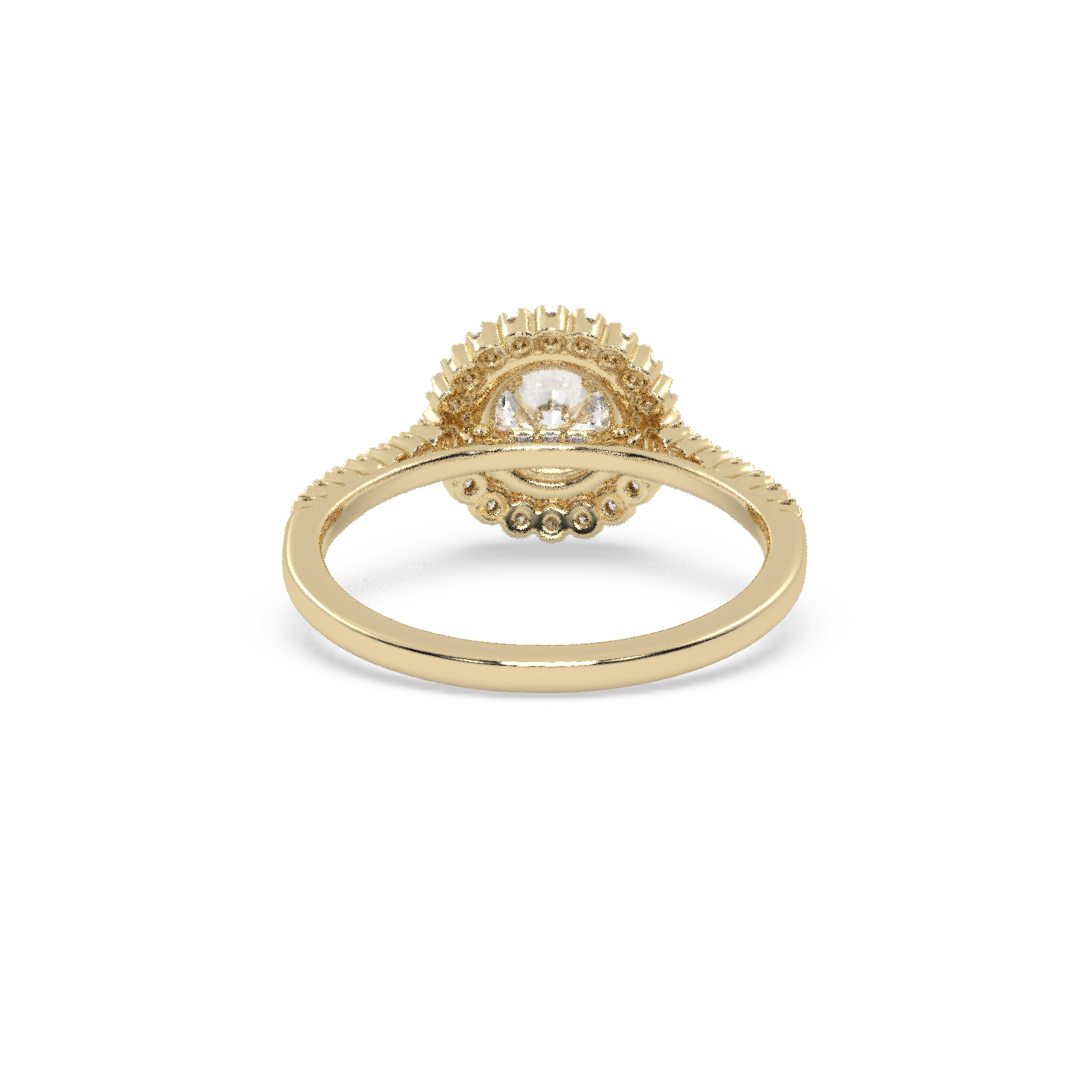 Yellow Gold Studded 1.176 Carat Lab Grown Diamond Ring-G Color VS2 Clarity.